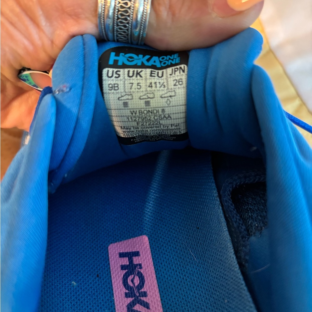 Hoka Women's Blue Pink White Sneakers - Picture 7 of 12